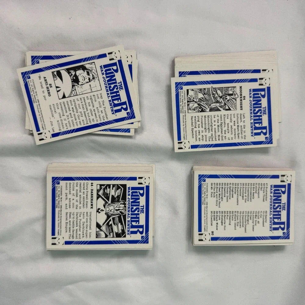 1992 Marvel The Punisher War Journal Entry 90 Trading Card lot Jim Lee